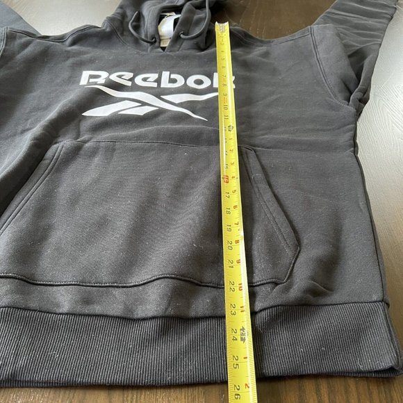 Reebok Womens Sweatshirt Hoodie Size‎ Large Fleece Athletic Black White Logo NWT - Picture 7 of 9